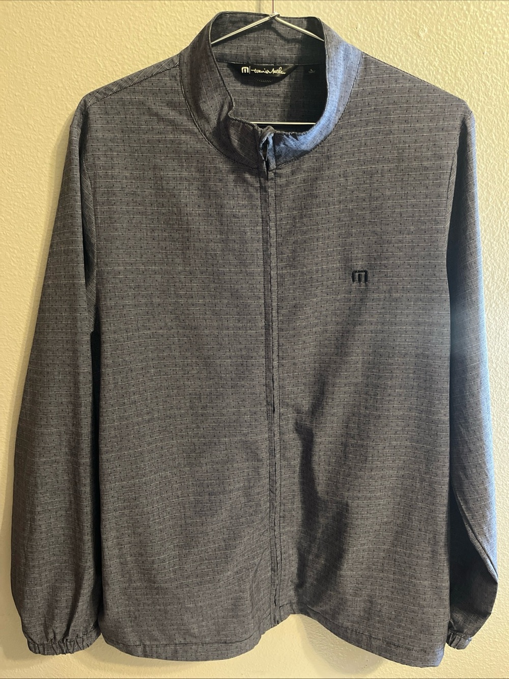 Travis Mathew Navy Heather Zip-Up Jacket